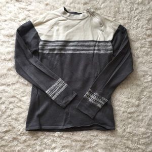 Prana wool sweater with shoulder zip